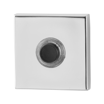 Doorbell with black button GPF9826.42 square 50x50x8 mm polished stainless steel