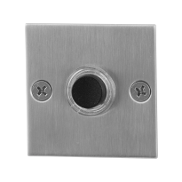 Doorbell with black button GPF9826.08 square 50x50x2 mm satin stainless steel