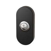 Doorbell with black button GPF8827.04 oval 70x32x10mm black