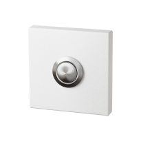 Doorbell with black button GPF8827.42 square 50x50x8 mm white