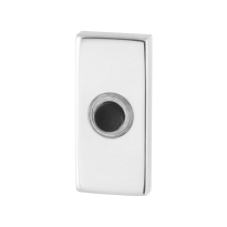 Doorbell with black button GPF9826.41 rectangular 70x32x10 mm polished stainless steel