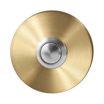 Doorbell with black button GPF9827.09P4 round 50x8 mm PVD satin brass