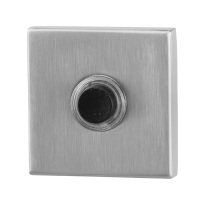 Doorbell with black button GPF9826.02 square 50x50x8 mm satin stainless steel