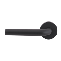 Door handle on rose anthracite L-model 19mm, rose 53x6,5mm pointing right