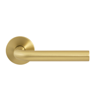 Door handle on rose L-model 19mm GPF100VRP4R rose 53x6,5mm pointing right PVD brass satin