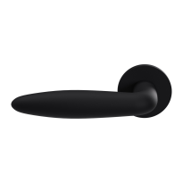 Cigar-model black door handle on rose GPF820VZL rose 53x6,5mm pointing left