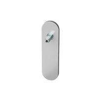 GPF1100.10.401 kortschild afgerond BB56 RVS geborsteld met vastgelaste knopvastzetter