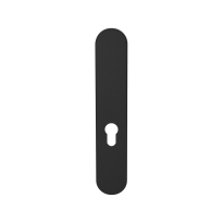 GPF1220.61L/R long backplate rounded 55PZ without leverhole left-/ right handed black