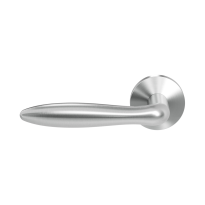 GPF1314.09.00L/R Rangi door handle on rose pointing left/ right 50x8mm