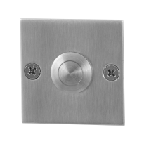 Doorbell with stainless steel button GPF9827.08 square 50x50x2 mm satin stainless steel