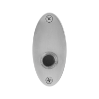 Doorbell with black button GPF9826.03 oval 80x38x2 mm satin stainless steel