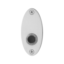 Doorbell with black button GPF9826.43 oval 80x38x2 mm polished stainless steel