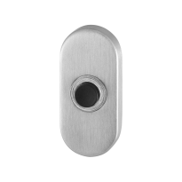 Doorbell with black button GPF9826.04 oval 70x32x10 mm satin stainless steel