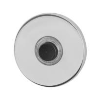 Doorbell with black button GPF9826.45 round 50x6 mm polished stainless steel