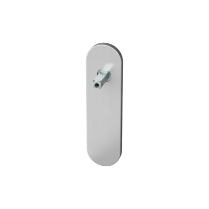 GPF1100.10 kortschild afgerond RVS geborsteld met vastgelaste knopvastzetter
