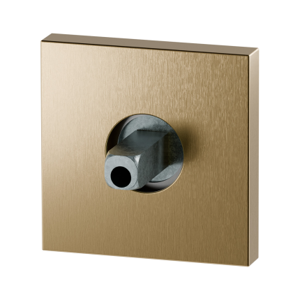 GPF1102.P4.0400 PVD mat messing rozet vierkant 50x8mm met vastgelaste knopvastzetter